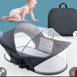 Soobaby Portable Travel Pod For Outdoors With Mosquito Net And Sunshade Canopy Comes With A Carrying,Easy To Fold And Lightweight,Light Grey  Open box