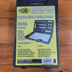 Fishie FTFK-141 Portable Fillet Cutting Station Knives Kit ~ Brand New, Sealed