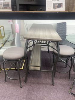 Bar table with two stools
