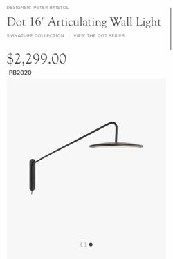 Pair of Pablo Designs Dot 16” Articulating LED Wall Lights – Matte Black – Open Box