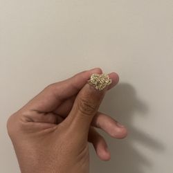 Large 10k heart nugget ring 