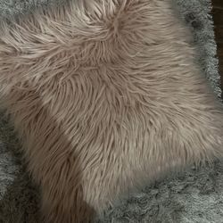 Pink Furry Pillow 