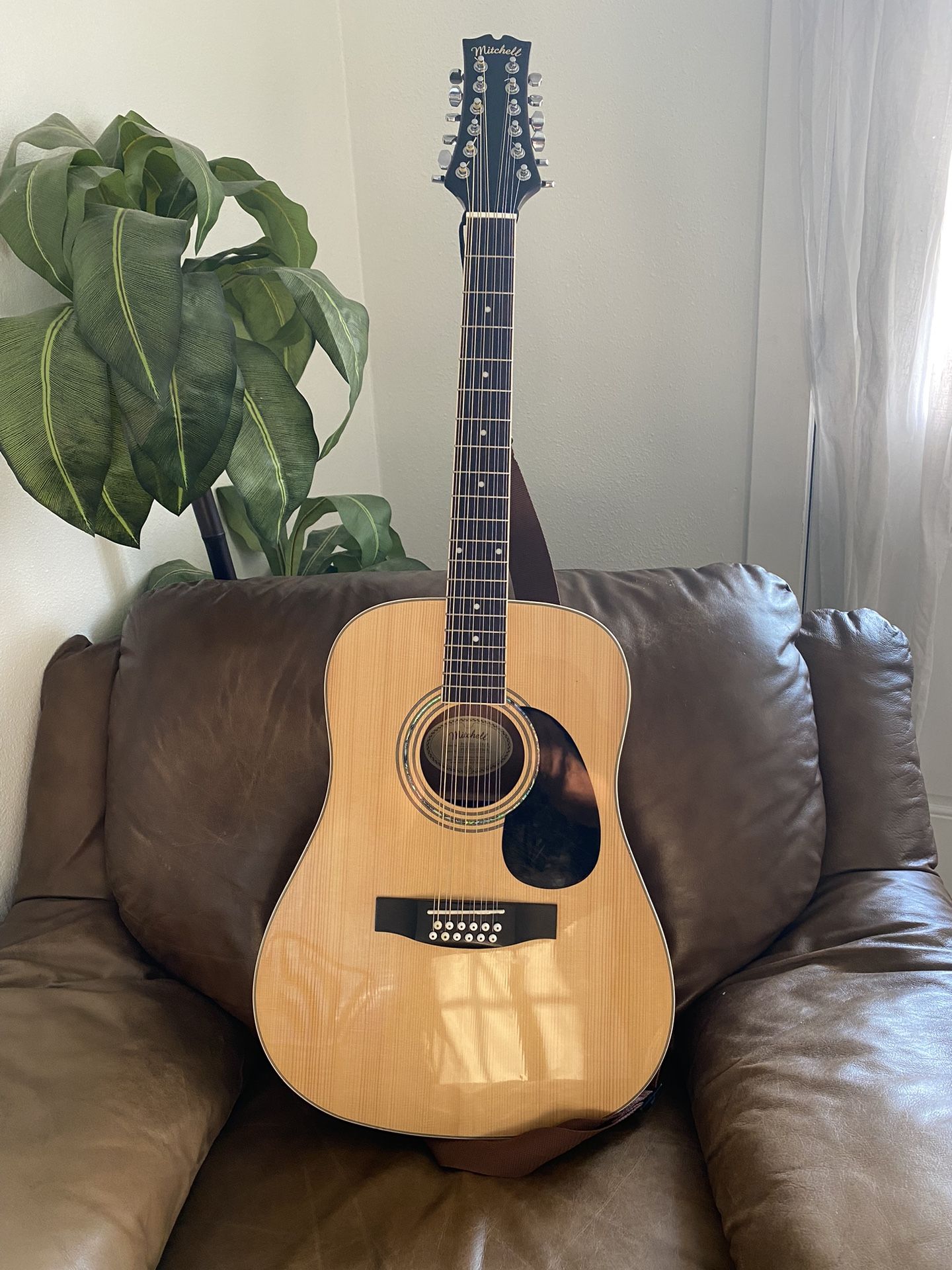 Mitchell D120S12E 12-String Dreadnought Electric-Accoustic Guitar