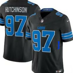 New! Men's Detroit Lions Aidan Hutchinson Black 2nd Alternate Game Jersey XL