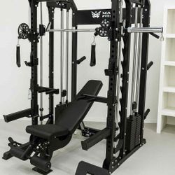 BRAND NEW SQUAT RACK SMITH MACHINE WITH BENCH AND WEIGHTS - FREE DELIVERY 