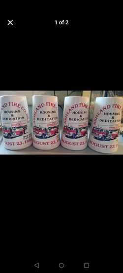 Set of 4 Vintage Ashland NJ Fire Department Beer Steins