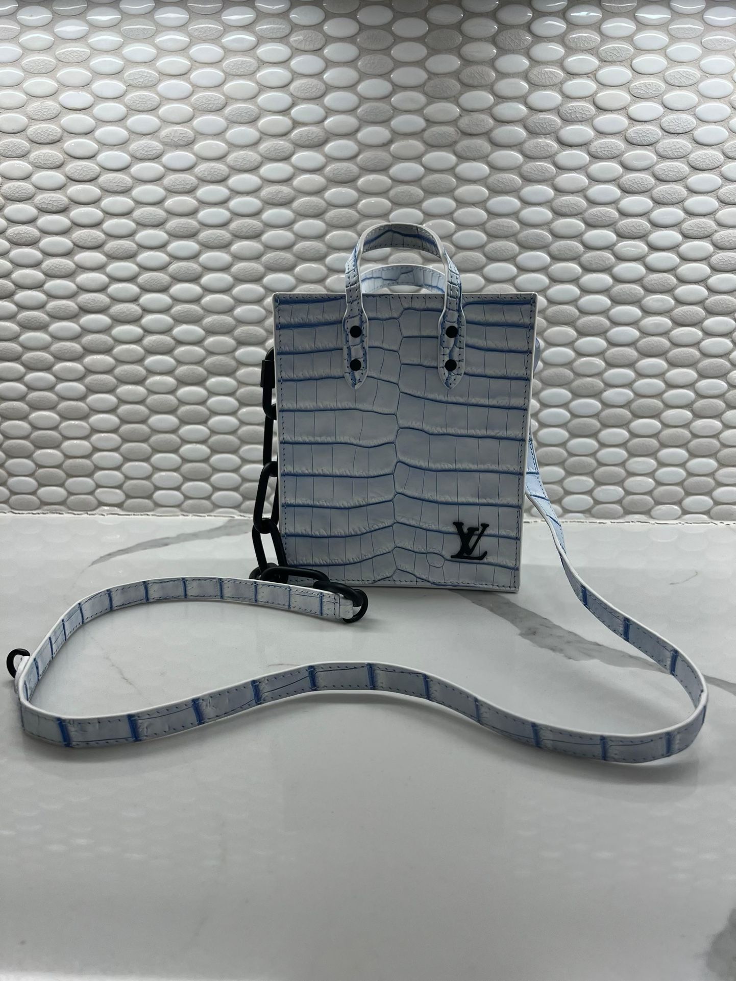 Louis Vuitton Crocodile Sac Plat Blue | Limited Edition | Never Used | w/Receipt
