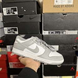 DS Nike Dunk Low White Light Smoke Grey size 10.5 (Tried On)