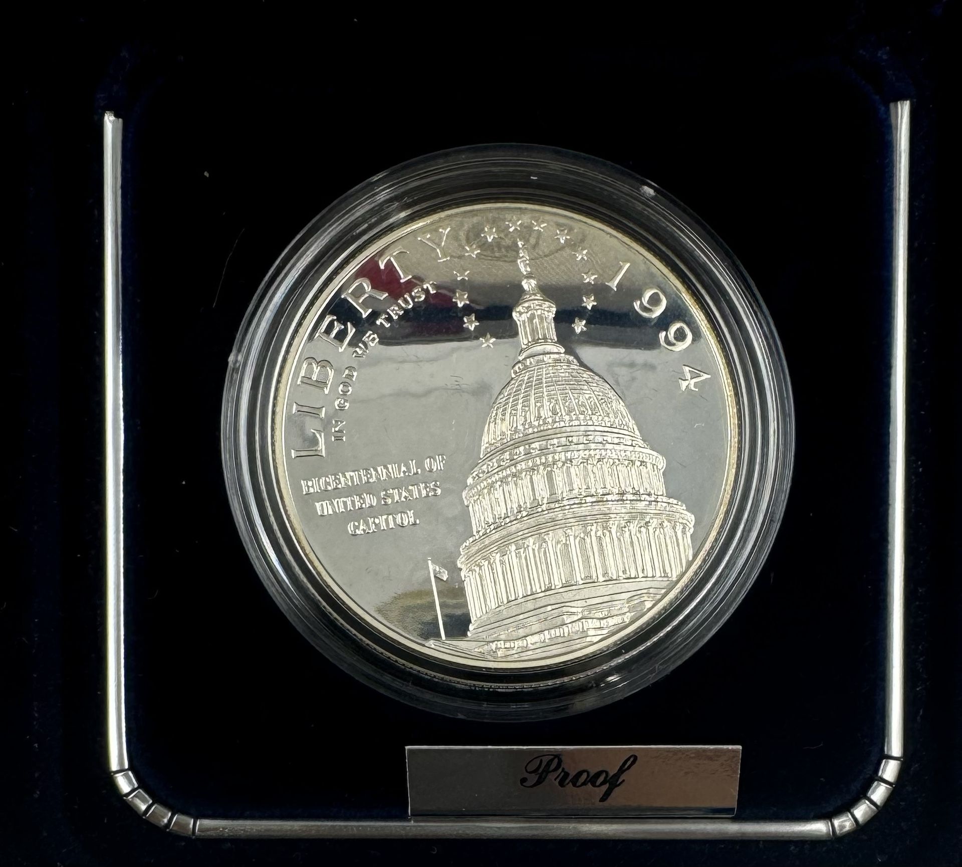 1994 Bicentennial Of The Us Capitol Commemorative Silver Dollar With Ogp And Coa