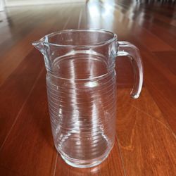 Vintage Pasabahce Doro pitcher with clear horizontal lines