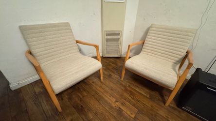 Pair of Room & Board "Tatum" Lounge Chairs - Solid Wood