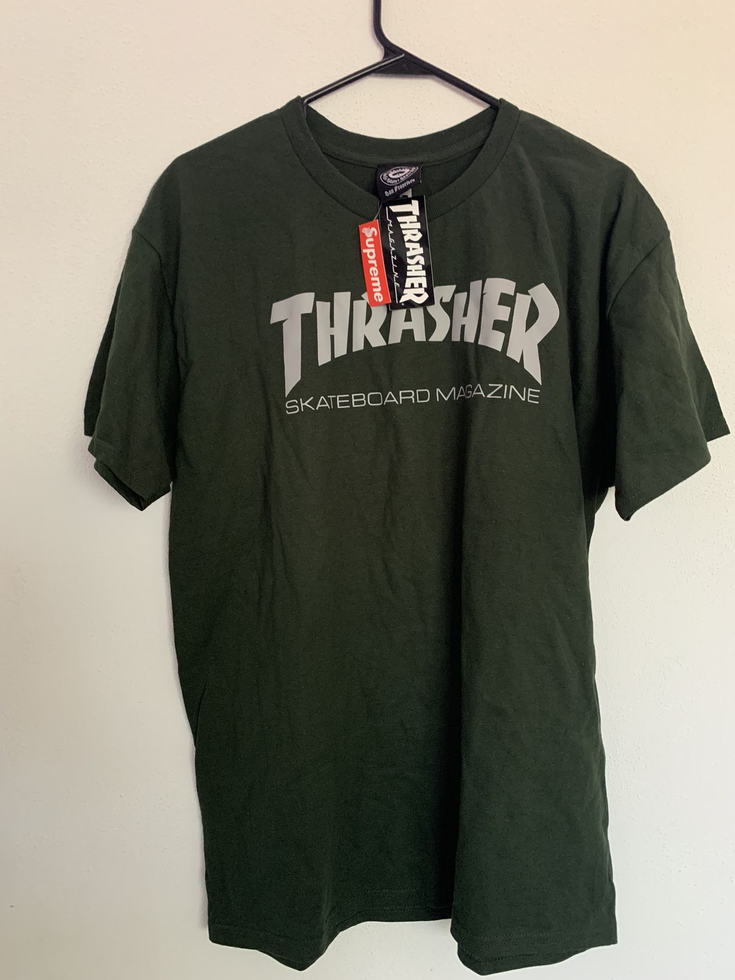 Brand New Never Used Olive Green Thrasher Tee Large
