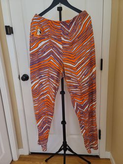 Official Denver Broncos Orange & Blue Zig-Zag Pattern Lounge Pajama Pants