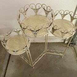 Crean Colored, 3 Plant Metal Plant Stand