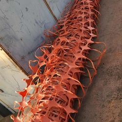 plastic safety or snow fencing.