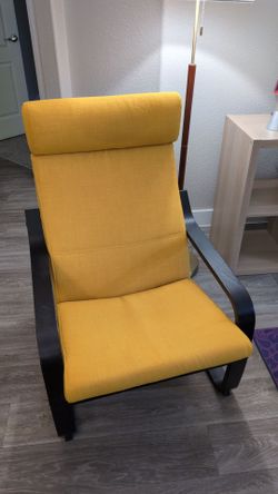 IKEA POÄNG Armchair Yellow Fabric