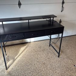 Black 3 Drawer Computer Desk
