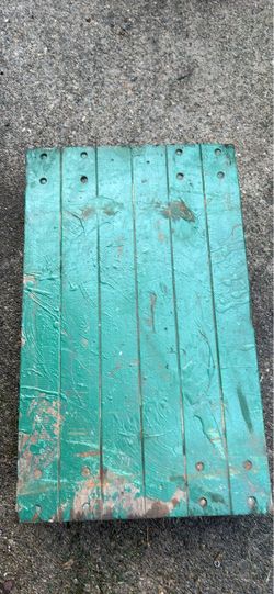 Weathered Green Painted Wood Panel