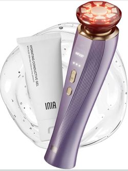 INIA Flare 3-in-1 Microcurrent Facial Device Red Light Therapy (Crystal Violet)