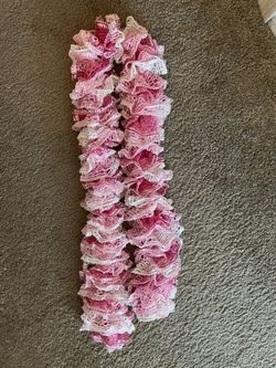 Pink And White Scarf