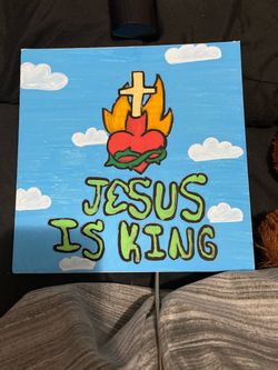 Jesus Is King Hand-Painted Canvas Art