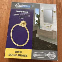 Gatco Towel Ring Holder Latitude II Round Brushed Brass  6-1/2" 4232