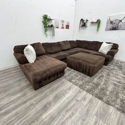 Brown Sectional Couch - Free Delivery 