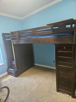 Twin Loft/Bunk Bed with desk & storage