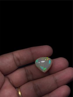Natural Ethiopian White Opal 20.08 Ct Pear Cabochon IGTL 20.76x18.47mm