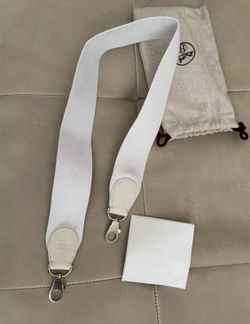 NEW White Cavale Canvas And Calfskin Leather Hermes Strap Authentic