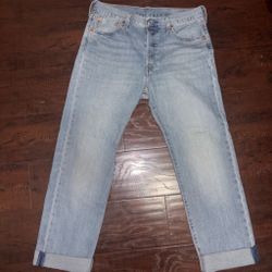 Levi's Light Wash Jeans with Cuffed Hem