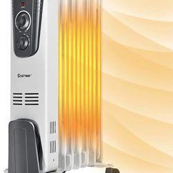 Costway Oiled Filled Radiator Heater , 1500w Portable Space Heater