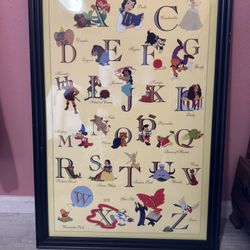 Vintage Classic Walt Disney Children’s  Alphabet Poster 