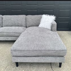 Living Spaces Grey Sectional Couch 