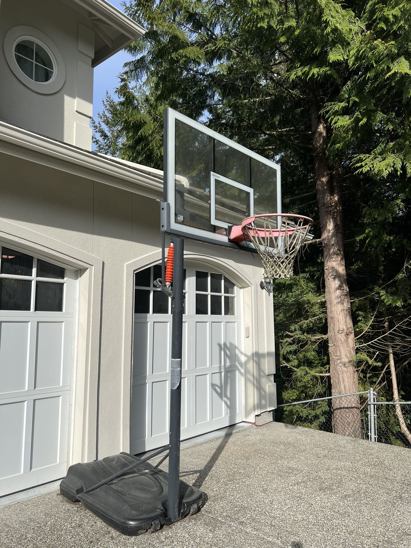 Mammoth 54” Portable Basketball Hoop 90734 Tempered Glass Backboard
