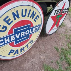 Large  Corvette Or Chevy Geniune Parts Metal Signs.