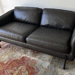 CB2 Hoxton Leather Couch