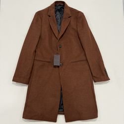 Zara Man Wool Blend Coat Brown Men’s L