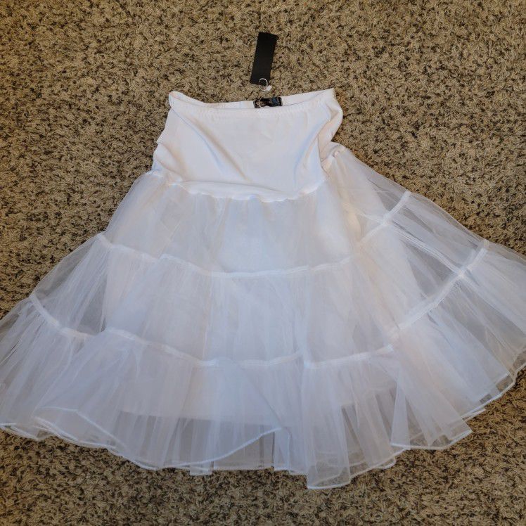 New White Knee Length Petticoat