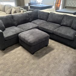 NEW BLACK LIVING ROOM SOFA 