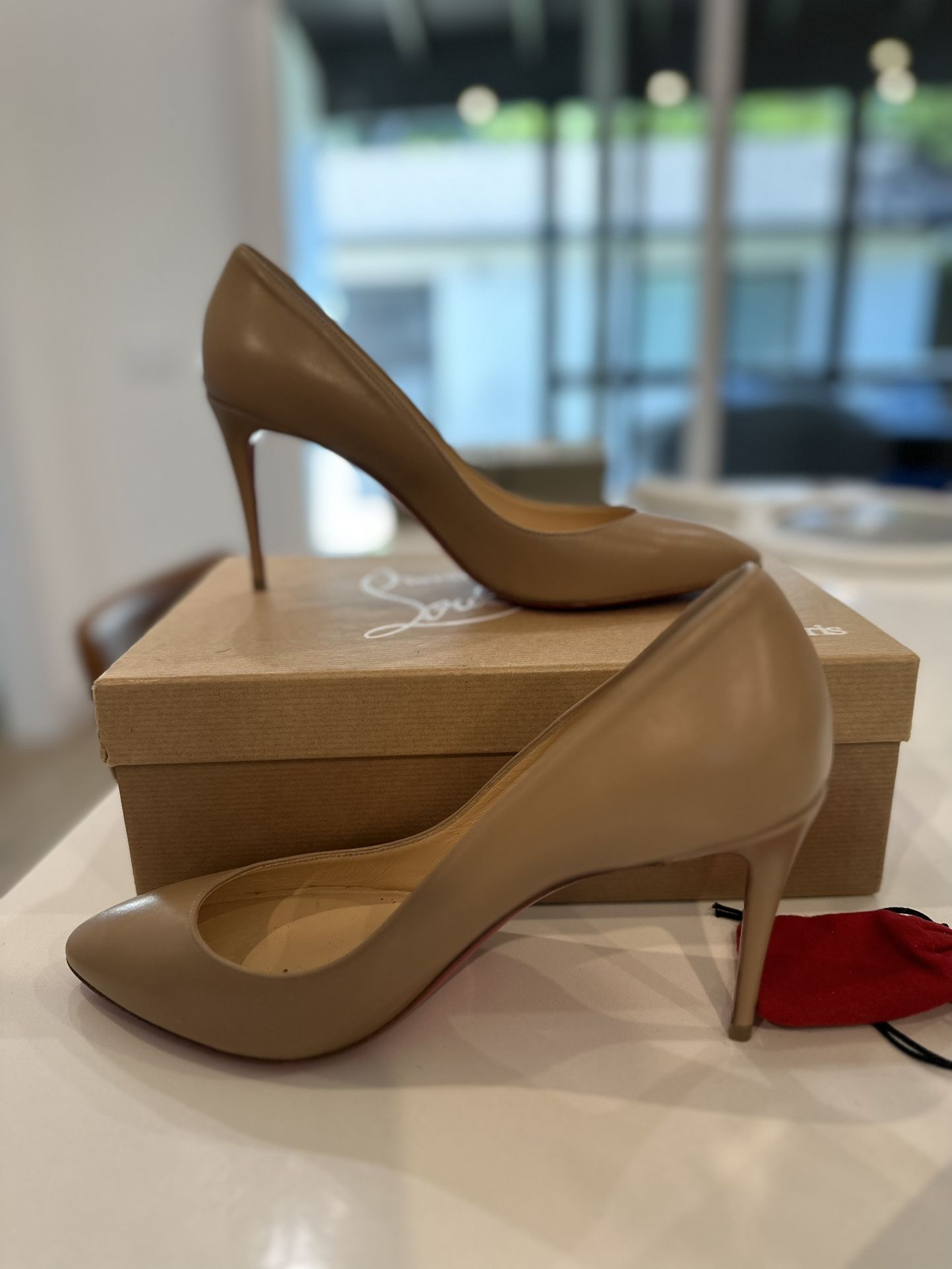 Women's Christian Louboutin Nude Heels