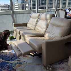 Natuzzi Editions Tan Premium Leather Couch From NFM