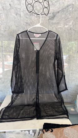 Silhouettes Black Mesh Cover-Up