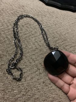 Long black jewel necklace