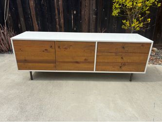 West Elm TV / Media Console - reclaimed wood and white lacquer