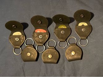 Leather Guitar Pick Holder Keyring