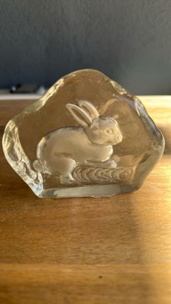 Glass Bunny, Clear Etched Decor - Greenbrier Int’l