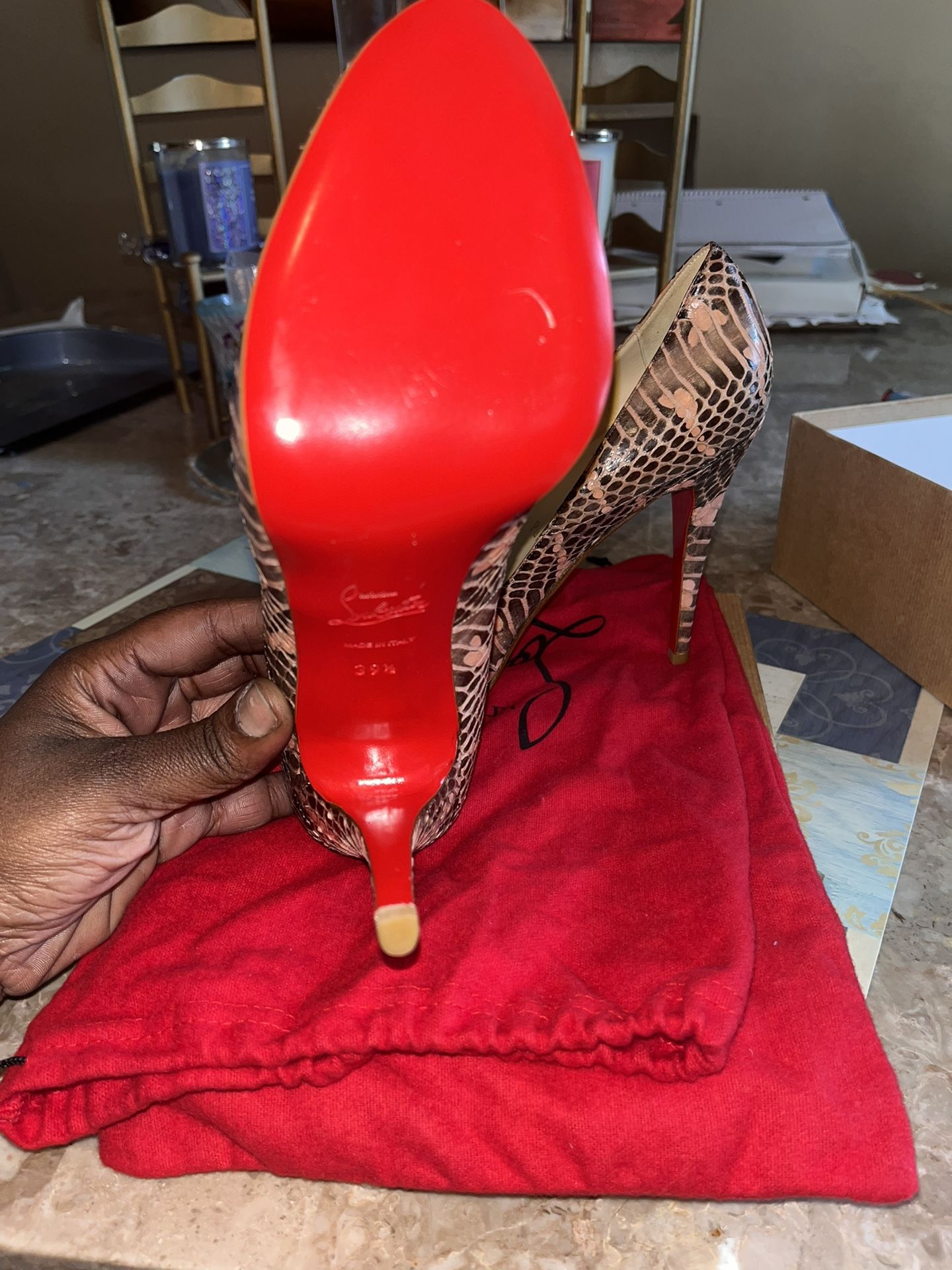 christian louboutin snakeskin heels