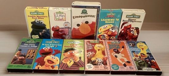 Sesame Street VHS Cartoons [Lot of 11] Rare Vintage 80s/90s - Tested & Working