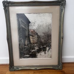 Large artwork scenic print with molded frame (26” x 31”)